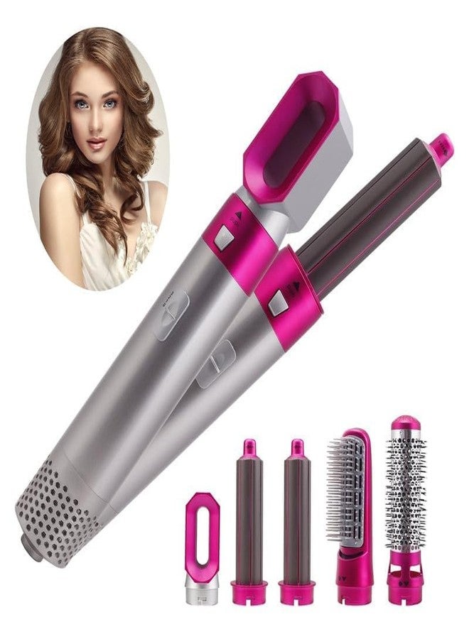 Drumstone 𝟏𝟔-𝐘𝐞𝐚𝐫 𝐖𝐚𝐫𝐫𝐚𝐧𝐭𝐲 -5-in-1 Pink Hot Air Brush Hair Styler | Airwrap with Negative Ion Technology | 5 Interchangeable Brushes for Straightening, Curling, Volume, Frizz & Styling - Image 5