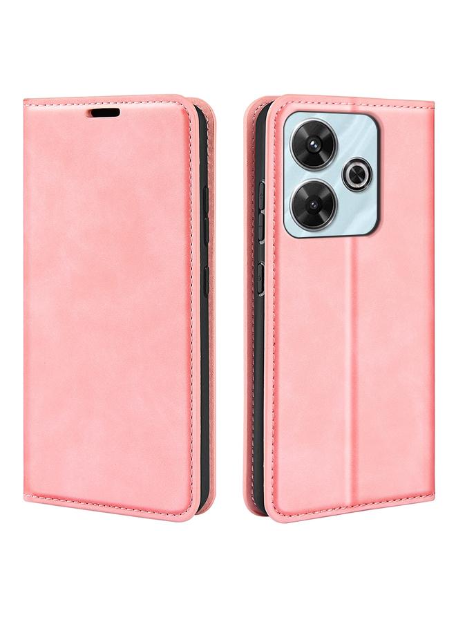 The Bros Case For Xiaomi Redmi Note 13R Retro-skin Magnetic Suction Leather Phone Case