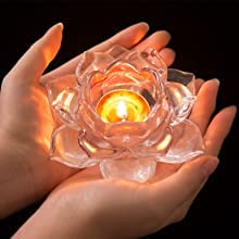 LARYNX Glass Lotus Flower Diya Set of 2 Premium Tealight Candle Holder Diya Perfect for Lighting Decoration Corporate Gifts Home Decor and Festival Like Diwali Christmas - Image 3
