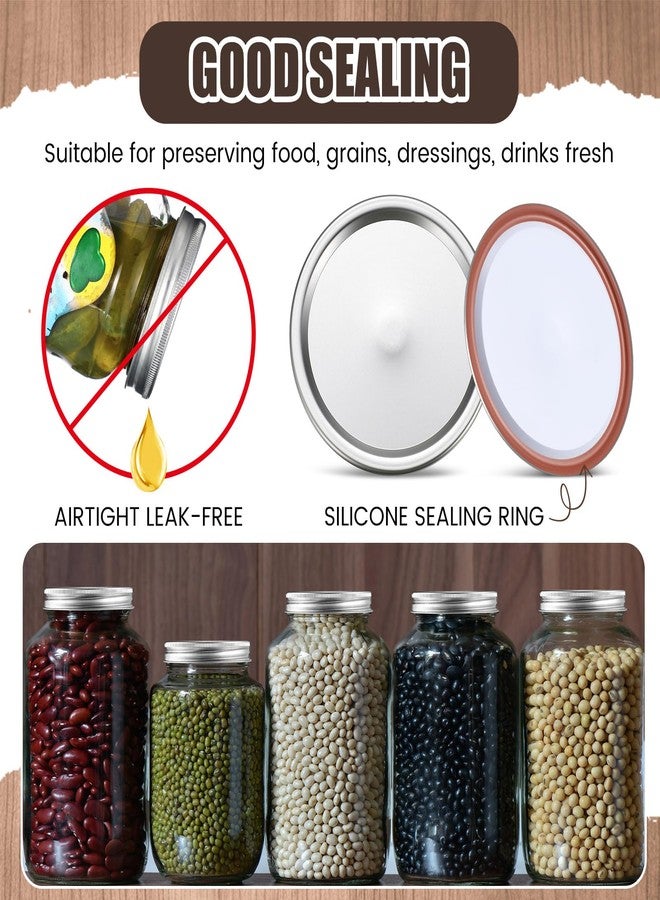 Nuogo 240 Pcs Wide Mouth Mason Jar Canning Lids with Silicone Sealing Ring Split Type Airtight Jar Lids Mouth for Canning Food Fruits Jams Supplies - Image 3