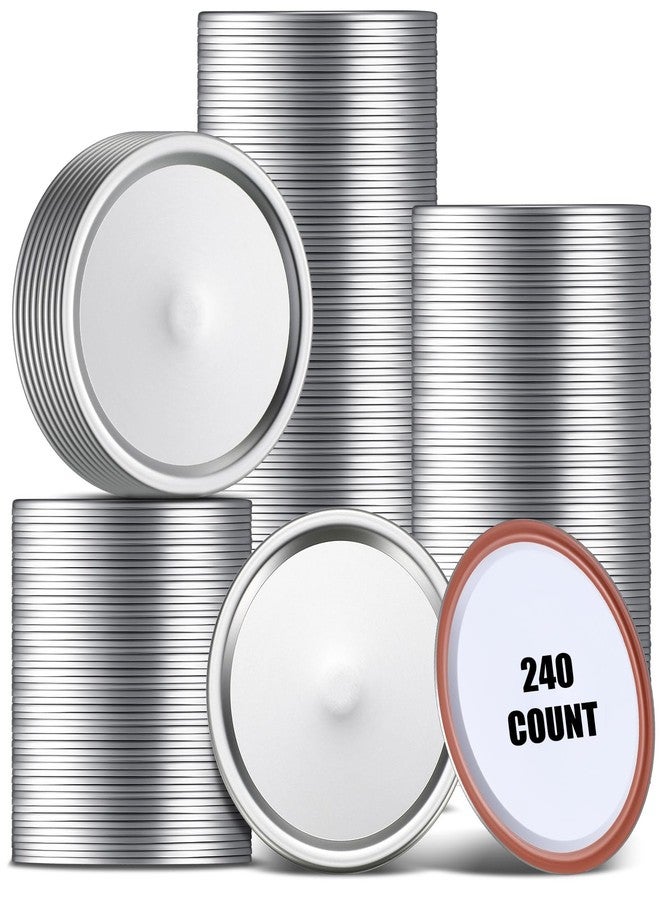 Nuogo 240 Pcs Wide Mouth Mason Jar Canning Lids with Silicone Sealing Ring Split Type Airtight Jar Lids Mouth for Canning Food Fruits Jams Supplies - Image 1