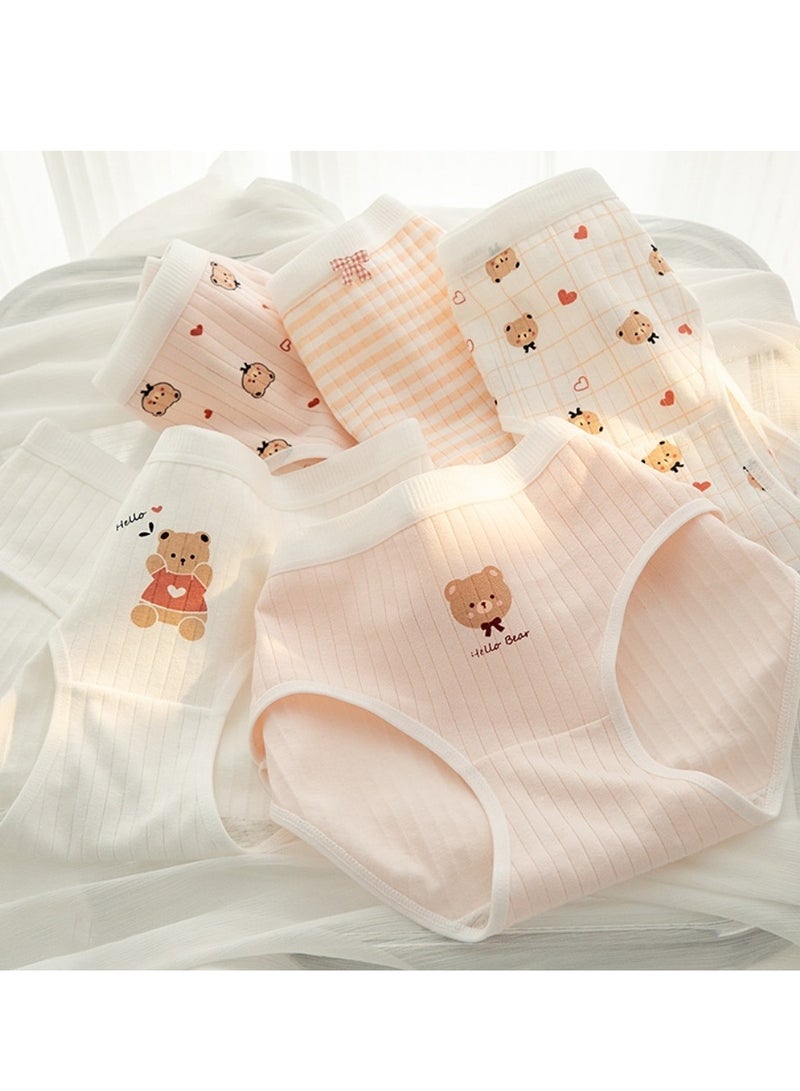 مجموعة من 5 ملابس داخلية قطنية أنيقة بخصر متوسط، ملابس داخلية مريحة وجيدة التهوية للفتيات - Image 1