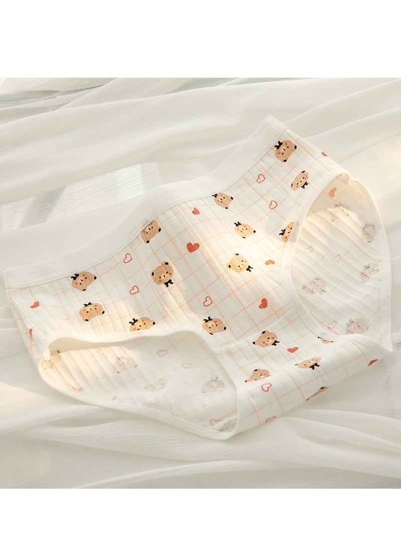 مجموعة من 5 ملابس داخلية قطنية أنيقة بخصر متوسط، ملابس داخلية مريحة وجيدة التهوية للفتيات - Image 4