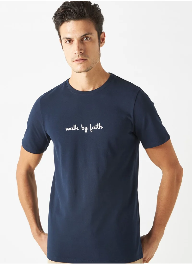 Iconic Slogan Crew Neck T-Shirt