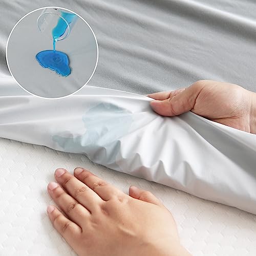 Magik & Kover Twin Mattress Protector Waterproof Cover 2 Pack, Waterproof Bed Twin Fitted Sheet Only, Machine Washable Deep Pocket Single Size Mattress Cover for Kids with Elastic Rubber Band, Grey - Image 2