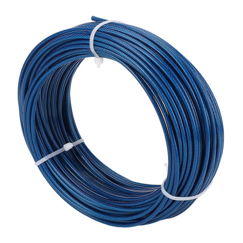 Blue Plastic Coated Steel Wire Rope Lock Tensioner Kit 100 Feet 3mm for Washing Line Plant Fence Outdoor - Image 5