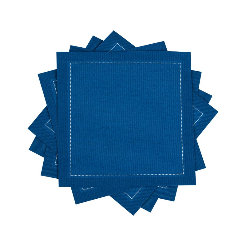 Five Star Cocktail Napkins 50 Luxury Cotton Disposable Cocktail Party Napkins 45 x 45 for Home Bars Game Nights Beverages Birthdays Weddings Holidays Royal Blue