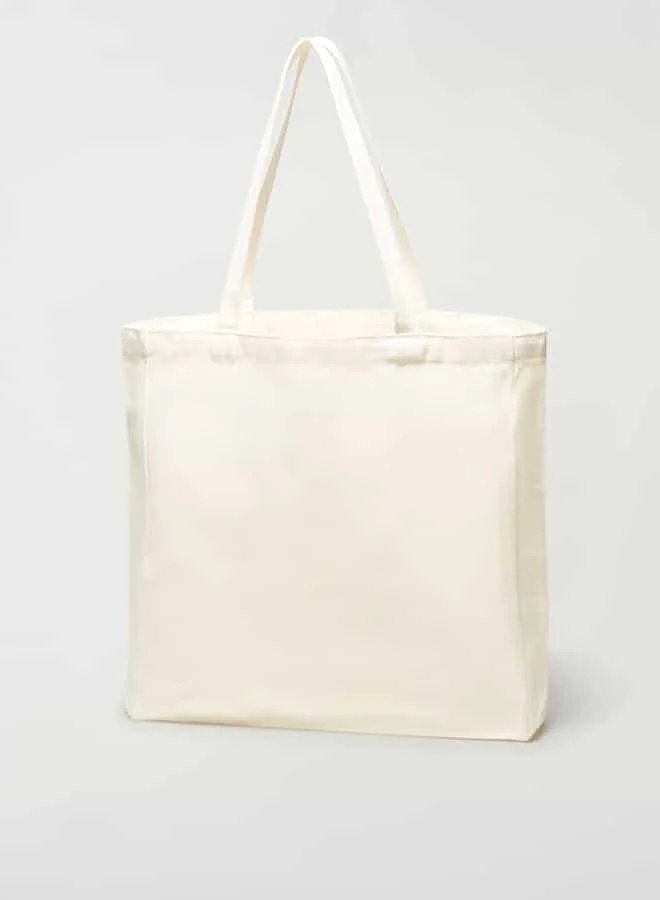 SP Characters Typographic Print Shopper Bag with Double Handle