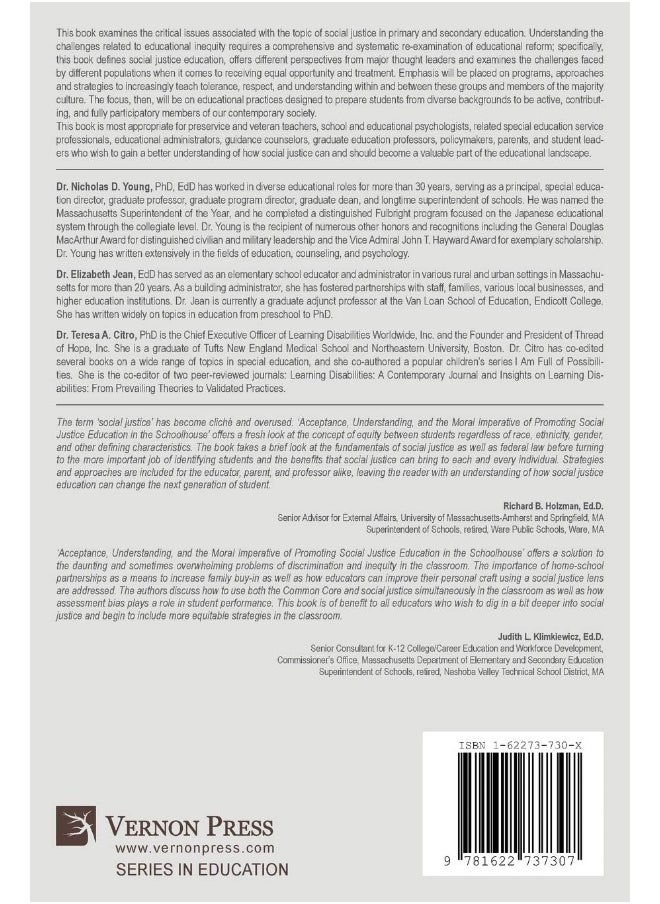 Vernon Press Acceptance, Understanding, and the Moral Imperative of Promoting Social Justice Education in the Schoolhouse  - Image 2