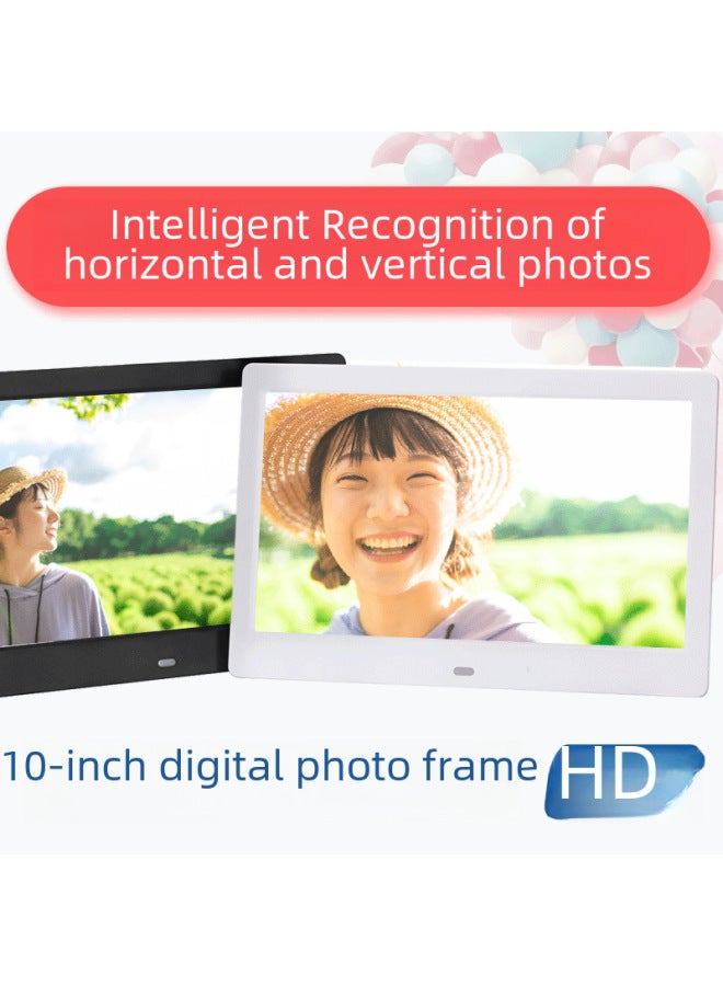 10.1-inch Digital Electronic Photo Frame Wall-mounted Desk Calendar Photo Album Video Player Plastic Shell-Color:10inch White (180*800ips Screen) 1080p Solution - Image 2