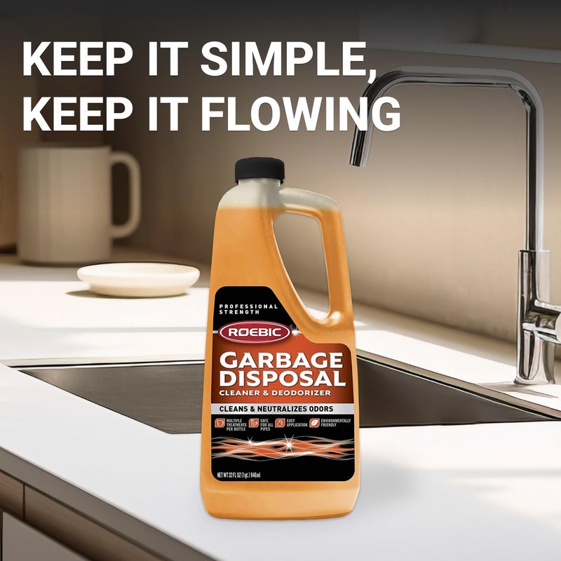 Roebic K-27 Garbage Disposal Cleaner, Liquid Sink and Sewer Drain Deodorizer with Bacteria Enzymes, Kitchen Odor Eliminator, 32 fl oz - Image 5