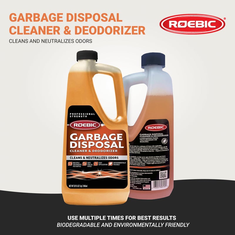 Roebic K-27 Garbage Disposal Cleaner, Liquid Sink and Sewer Drain Deodorizer with Bacteria Enzymes, Kitchen Odor Eliminator, 32 fl oz - Image 2