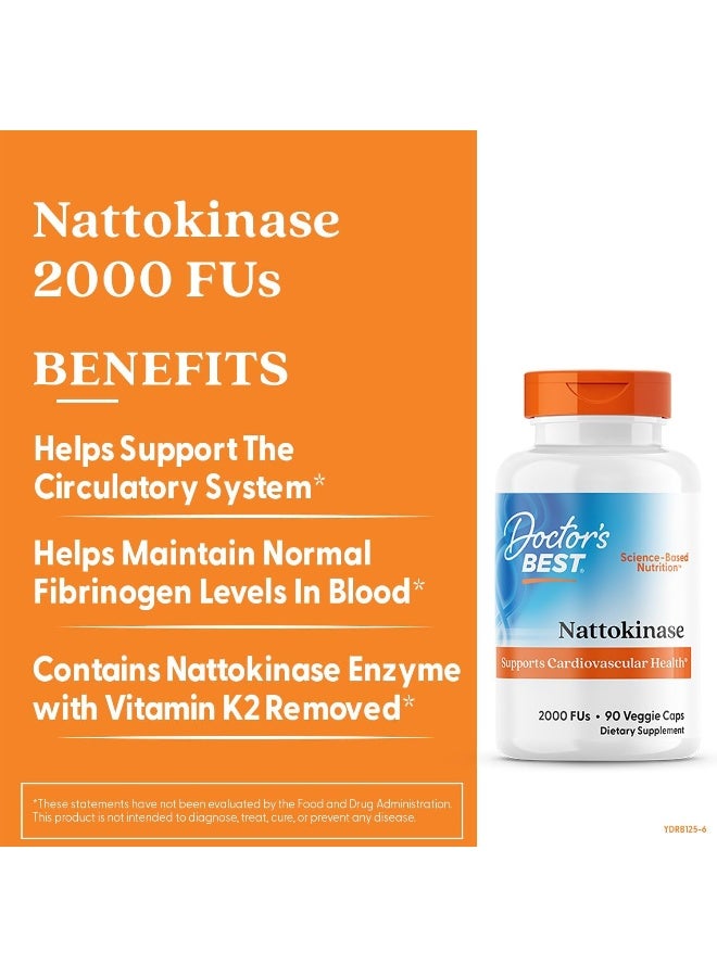 Doctor's Best Nattokinase - 2,000 FU of Enzyme, Supports Heart Health & Circulatory & Normal Blood Flow, Non-GMO, Gluten Free, Vegan, 90 VC - Image 3