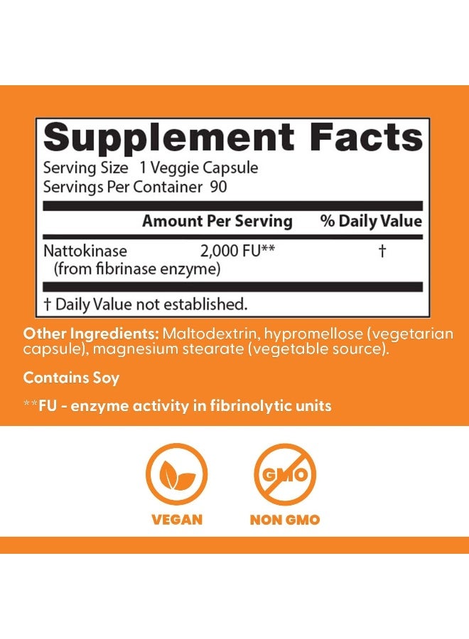 Doctor's Best Nattokinase - 2,000 FU of Enzyme, Supports Heart Health & Circulatory & Normal Blood Flow, Non-GMO, Gluten Free, Vegan, 90 VC - Image 4