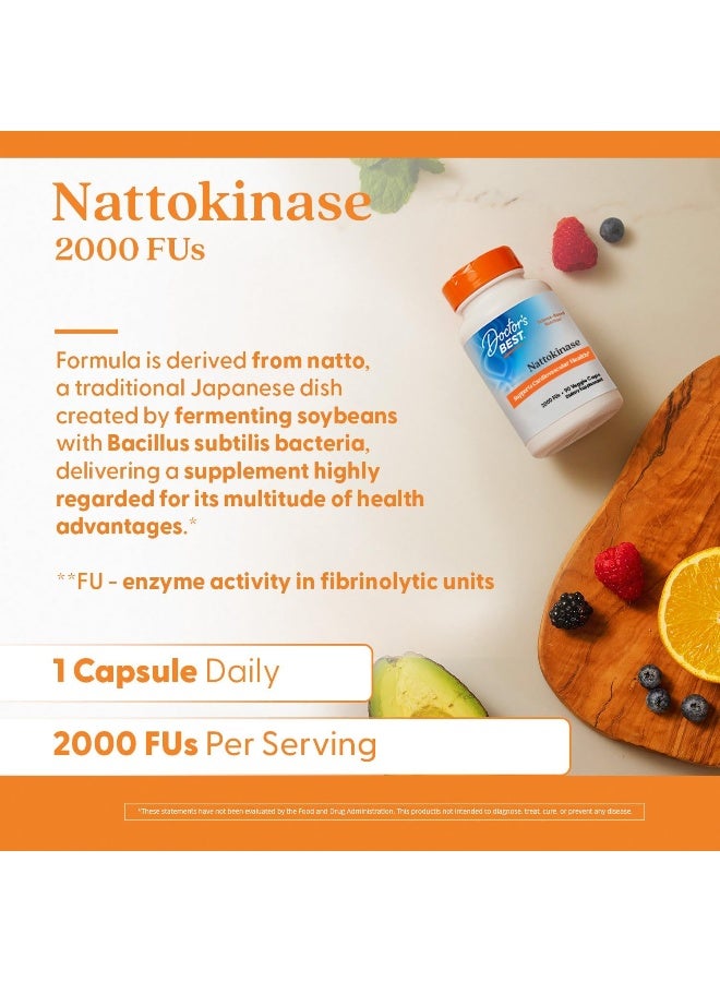 Doctor's Best Nattokinase - 2,000 FU of Enzyme, Supports Heart Health & Circulatory & Normal Blood Flow, Non-GMO, Gluten Free, Vegan, 90 VC - Image 5