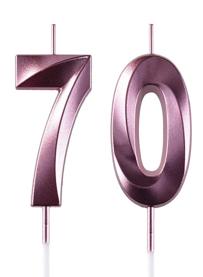 AOOLADA 70 Birthday Candle, 70th Cake Candles, Number 70 Birthday Candles for Cake Topper Decoration, Purple - Image 1