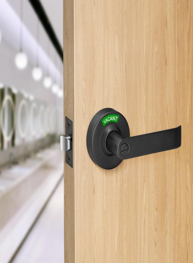 aglehome Bathroom Indicator Privacy Door Lock, Vacant Occupied Bathroom Lock, Large Vacant or in-Use Door Handle for All Women Men Restrooms, Ansi Grade 2 Commercial Grade, Black - Image 2