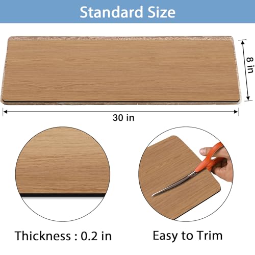 GOYLSER Rubber Stair Treads Non Slip Set of 15, 30"x8" Stair Pads for Wooden Stairs, Waterproof Basement Rugs for Steps Indoor Stairs for Pet, Kids and Elderly, Brown Wooden - Image 3