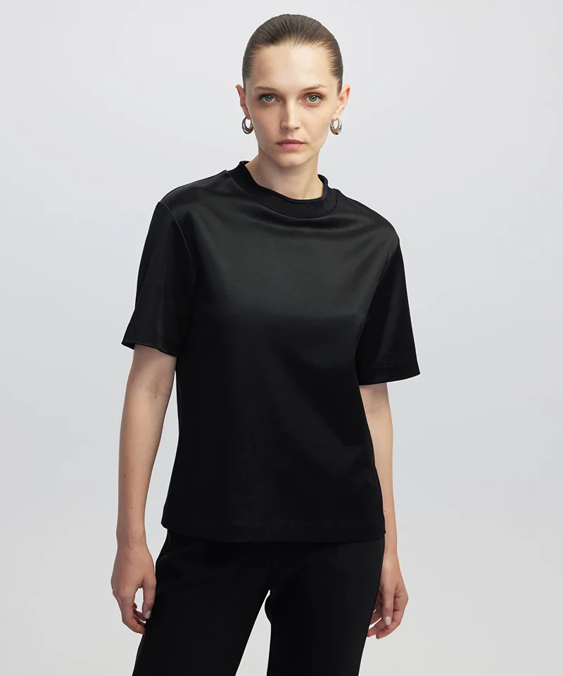 Ipekyol Shiny Half-Stand Collar T-Shirt