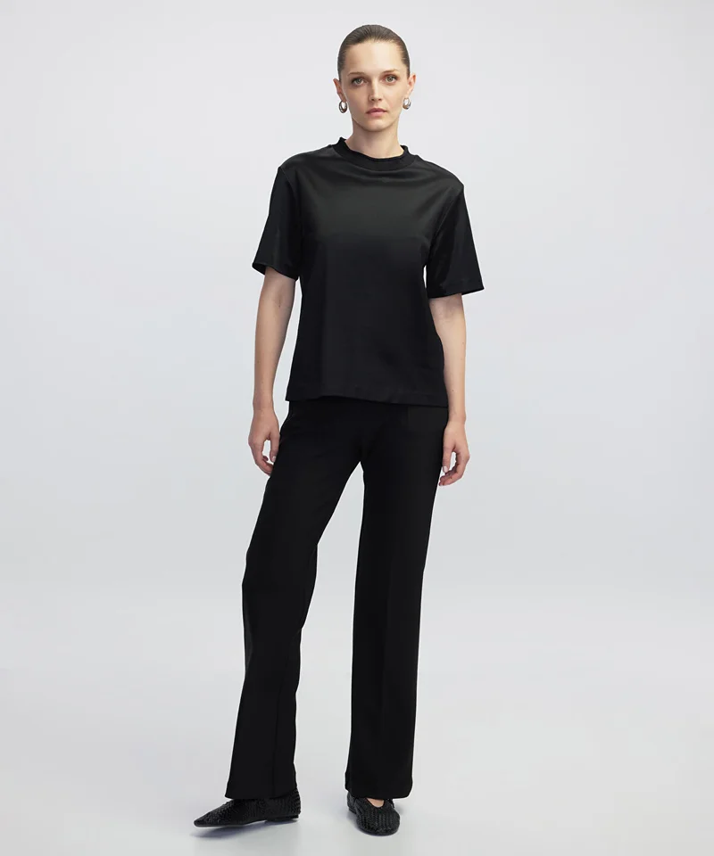 Ipekyol Shiny Half-Stand Collar T-Shirt