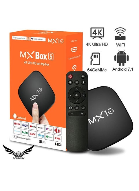 TV Box Set RK3318 Rockchip Quad Core Dual Wifi Android 12 MX10 TV Box 4K HD Player Solid Set Top Box 4k 4.0