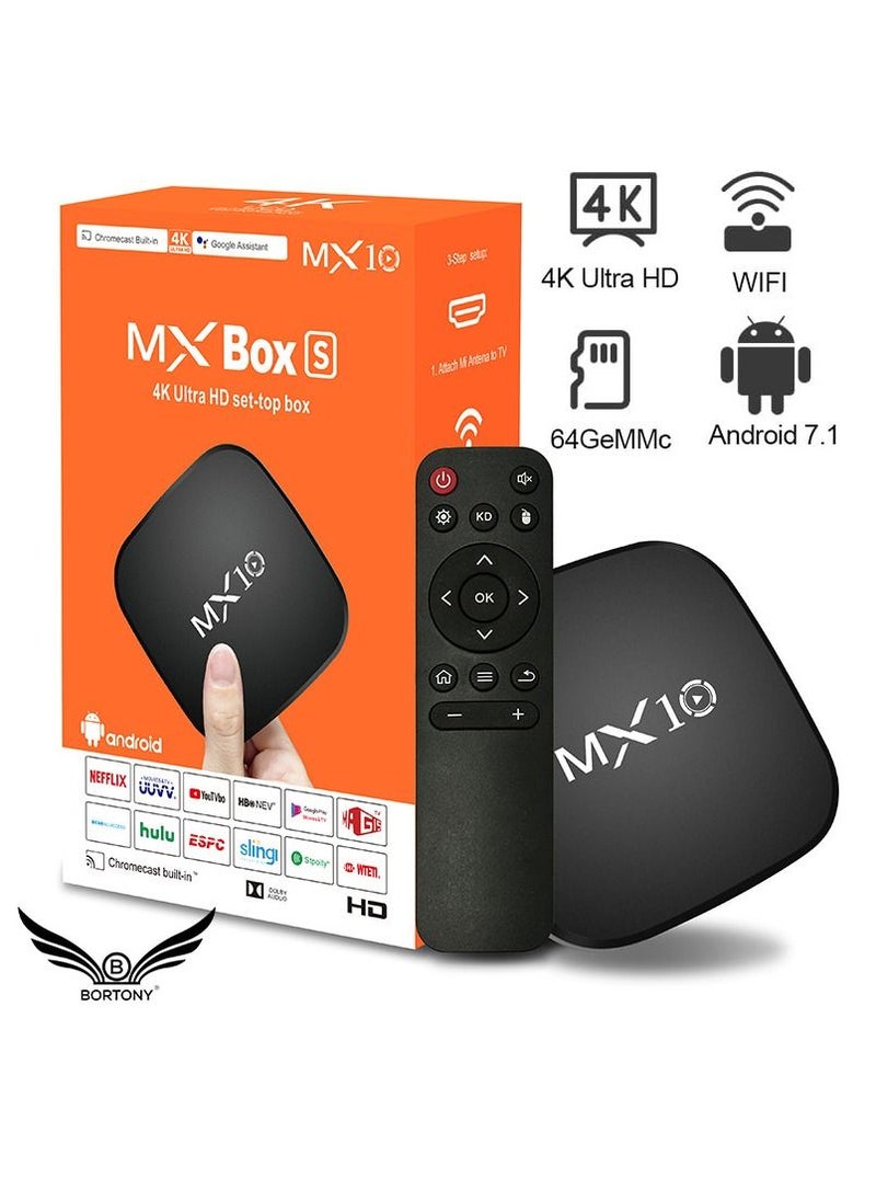 BORTONY - TV Box Set RK3318 Rockchip Quad Core Dual Wifi Android 12 MX10 TV Box 4K HD Player Solid Set Top Box 4k 4.0 - Image 1