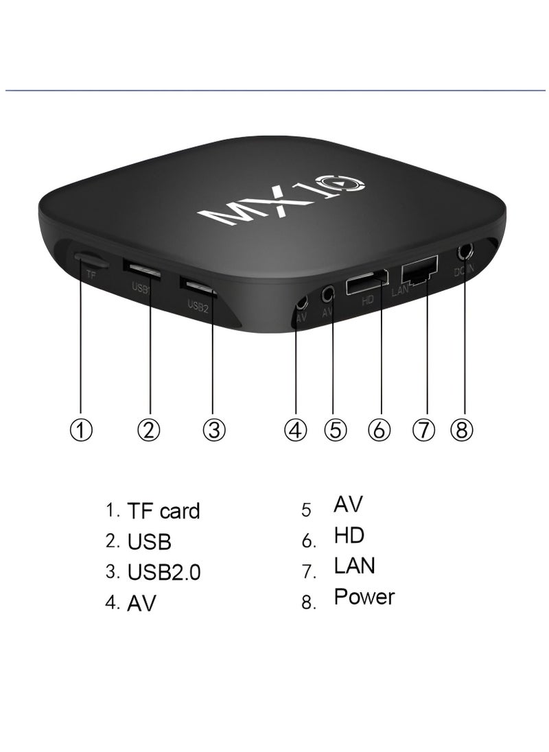 BORTONY - TV Box Set RK3318 Rockchip Quad Core Dual Wifi Android 12 MX10 TV Box 4K HD Player Solid Set Top Box 4k 4.0 - Image 1