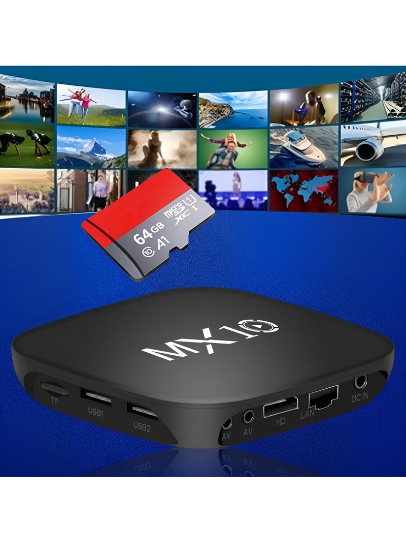 BORTONY - TV Box Set RK3318 Rockchip Quad Core Dual Wifi Android 12 MX10 TV Box 4K HD Player Solid Set Top Box 4k 4.0 - Image 1