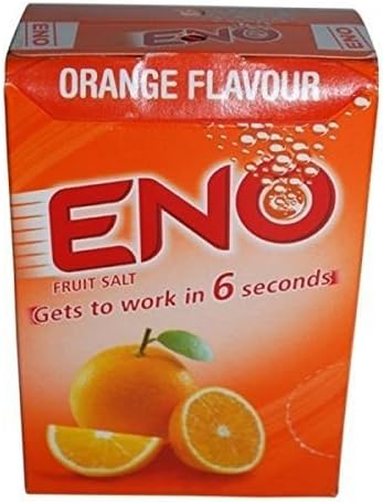 Eno Fruit Salt Antacid Powder  ORANGE Flavor  1 Carton 30 Sachets 5 g Each by Eno