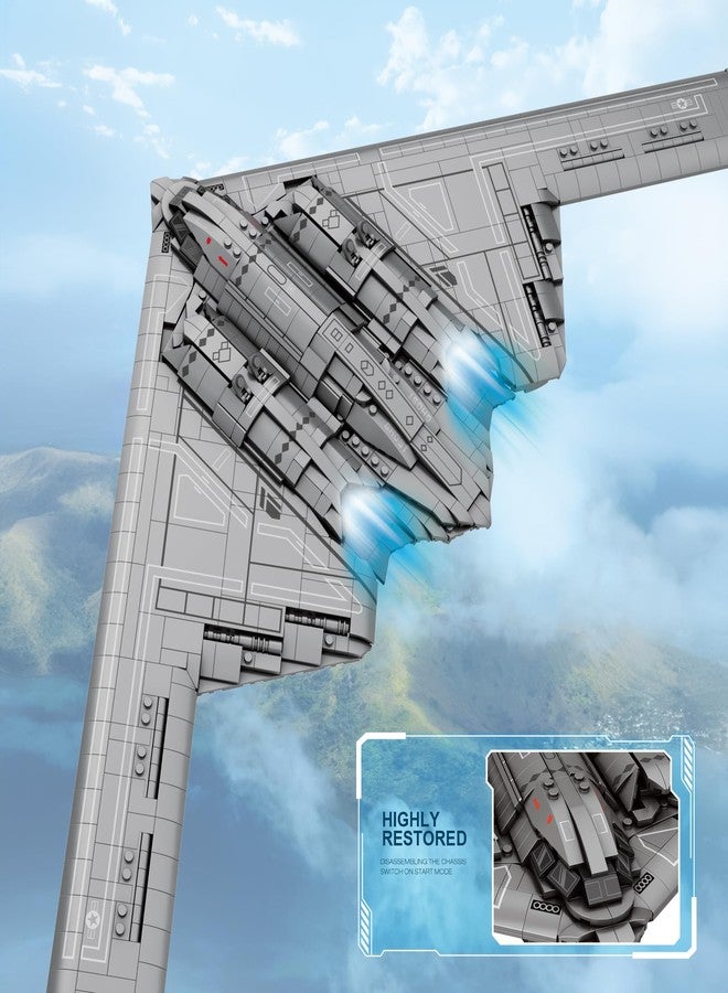 HI-REEKE Fighter Jet Building Block Set, B2 Bomber Military Plane Toy for Teen - Image 3
