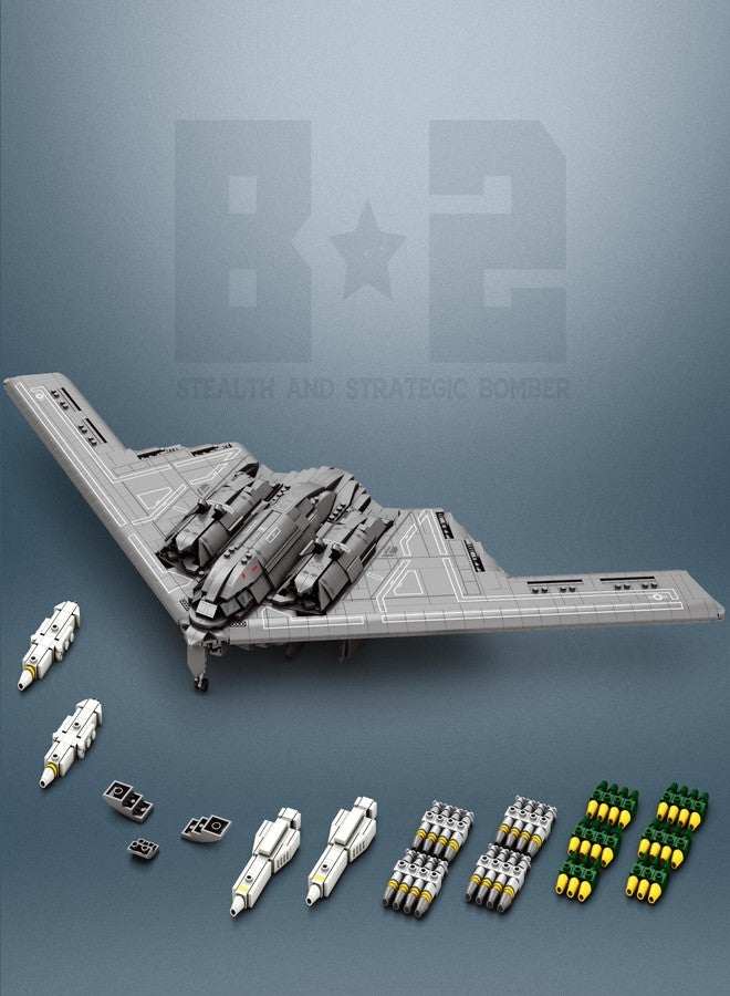 HI-REEKE Fighter Jet Building Block Set, B2 Bomber Military Plane Toy for Teen - Image 5