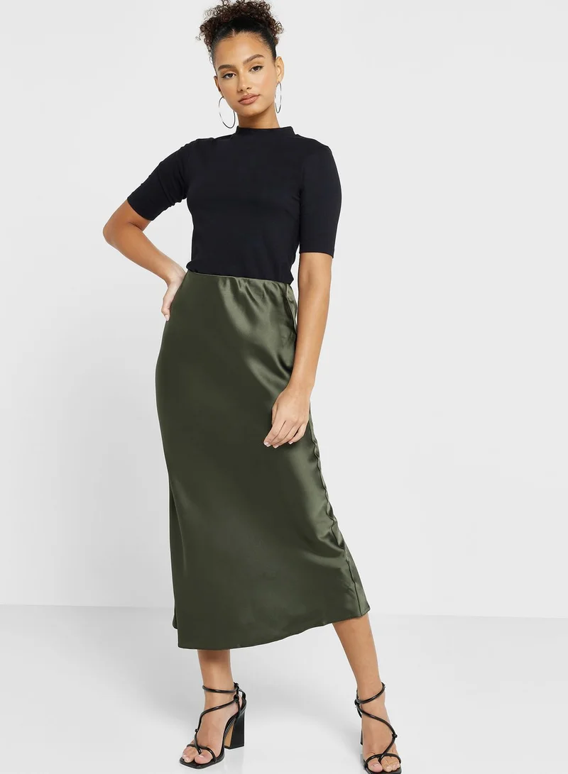 NEW LOOK High Waist Satin Skirt