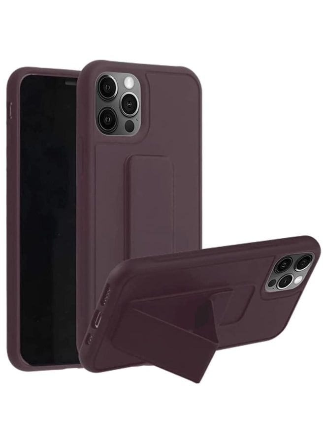 Zolo Finger Grip Holder and standing cover with Car Magnetic Multi-function Shockproof Protective Case Cover For iphone 12 Pro Brown - Image 1