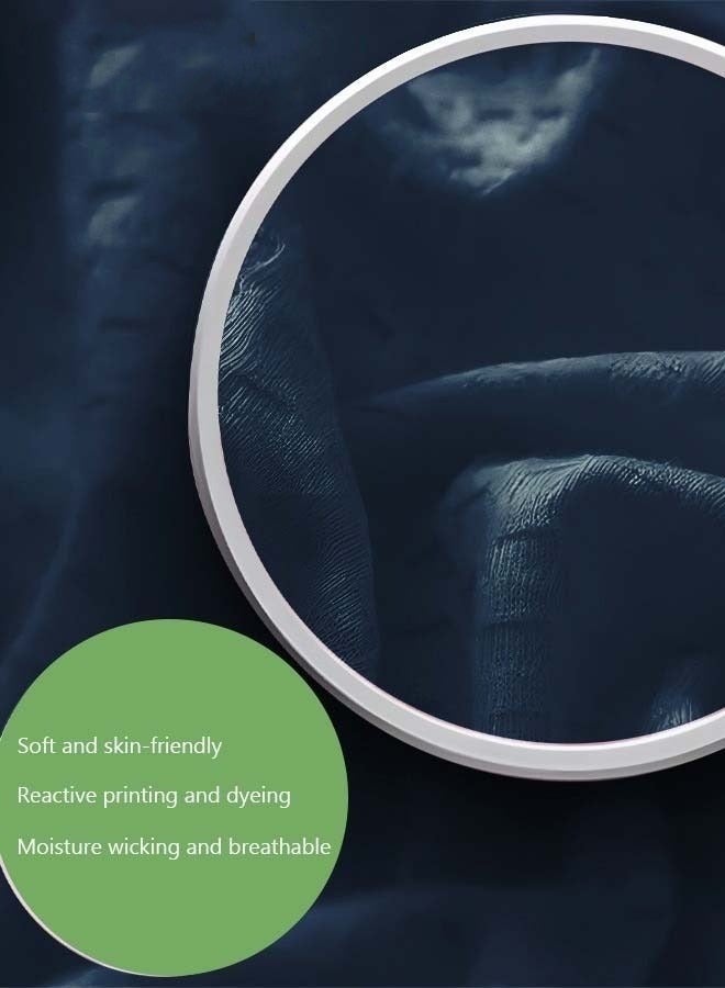 NIBEMINENT Women's Bathrobe Light Super Absorbent Skin-friendly Home Clothes Nightgown Suitable For All Seasons Navy Blue - Image 4