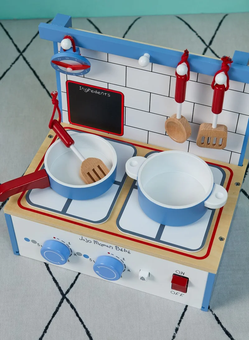 JoJo Maman Bebe Wooden Table Top Kitchen Toy Set
