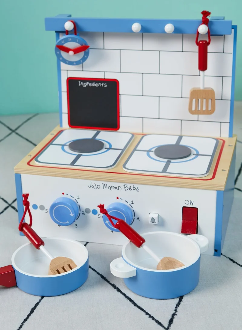JoJo Maman Bebe Wooden Table Top Kitchen Toy Set