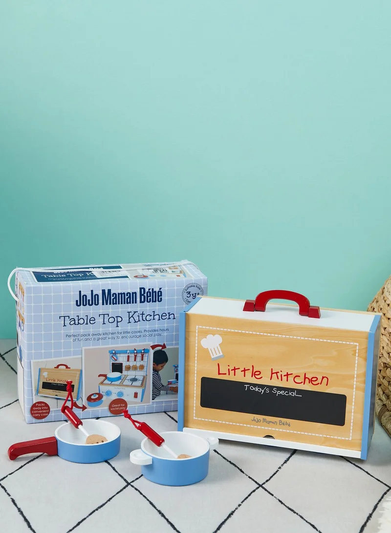 JoJo Maman Bebe Wooden Table Top Kitchen Toy Set