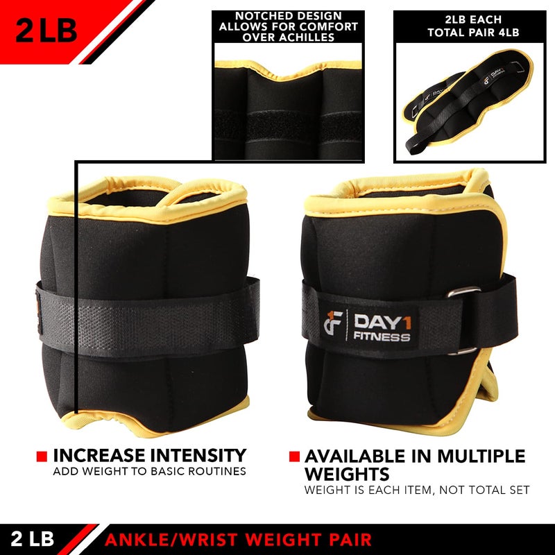 JFIT زوج أوزان كاحل JFIT 2.0 رطل، مجموعة من 2 مع أحزمة فيلكرو قابلة للتعديل - أحزمة وزن قابلة للتنفس وامتصاص الرطوبة للرجال والنساء - أوزان كاحل ومعصم مريحة - Image 4