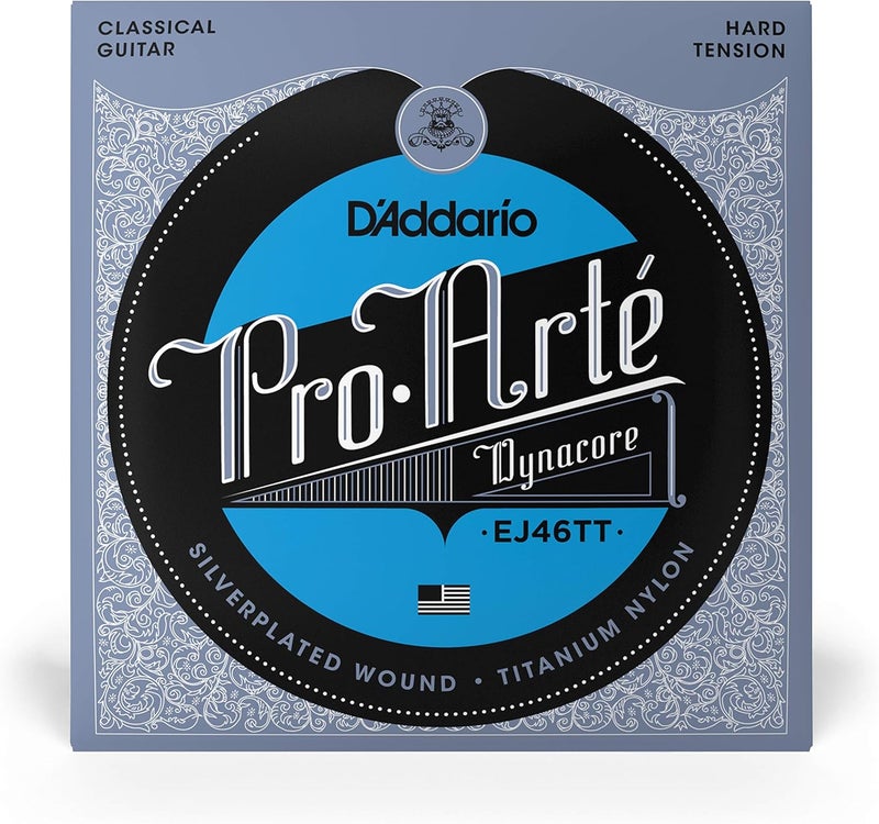 D'Addario Pro-Arte EJ46TT Dynacore Classical Guitar Strings - Hard Tension, Silver Plated Wrap, Titanium Nylon Trebles - Image 2