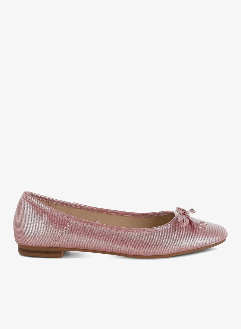 Metallic Ballet Flats in Red