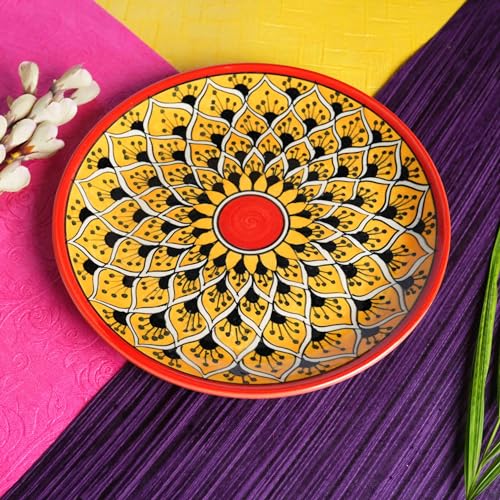 Caffeine Ceramic Handmade Stoneware Orange Morocco Quarter Plate 7”(Set of 1 Dishwasher & Microwave Safe) - Image 2