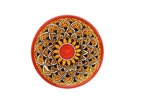 Caffeine Ceramic Handmade Stoneware Orange Morocco Quarter Plate 7”(Set of 1 Dishwasher & Microwave Safe) - Image 3
