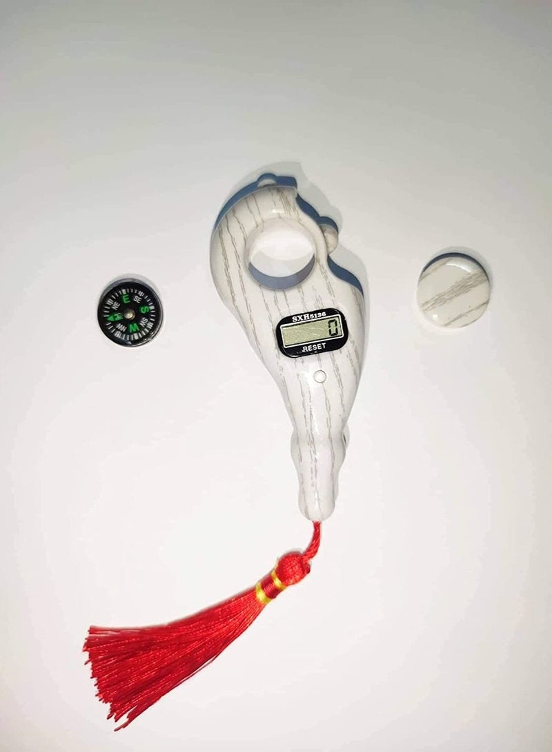 DubaiGallery Tasbih Counter Digital Tally Counter With Compass New Version Muslim Prayer Counter, Rotating Prayer Beads  - Image 3