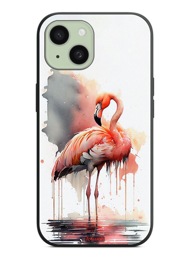 Tolwak Apple iPhone 15 Plus Protective Case Cover Tropical Watercolor Art - Image 2