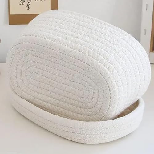 AUGEN Cotton Rope Tissue Paper Holder Organizer Box | Handcrafted Washable Tissue Container for 100 Pulls | Eco-Friendly Towel Dispenser for Office, Bedroom, Car, Dining Table & Home Decor (White) - Image 5