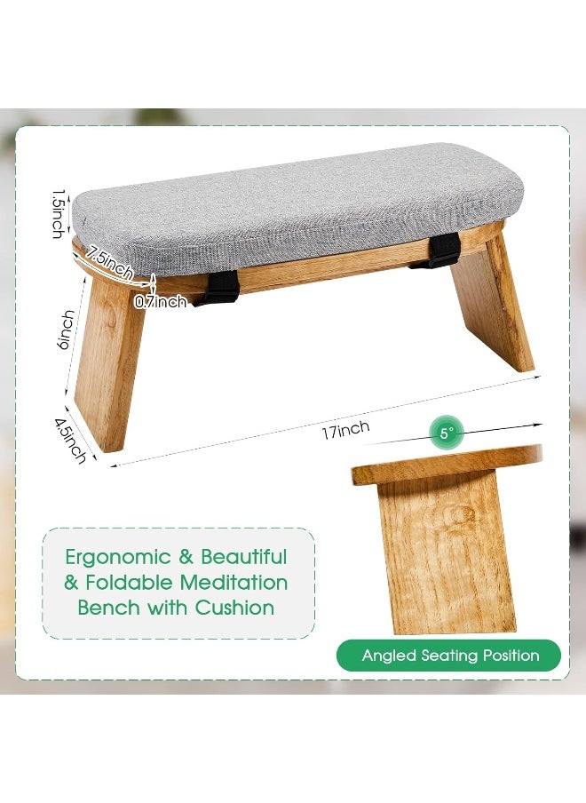 Namalu Meditation Bench with Carrying Bag, Meditation Kneeling Stool Portable Yoga Meditation Bench Ergonomic Foldable Prayer Stool with Soft Cushion for Kneeling Sitting Prayer Extended Practice  - Image 4