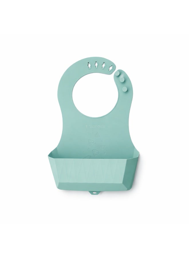 2angels Diamond Feeding 100% Silicone Bib with Leak Proof Pocket -  Summer Leaf - Image 1
