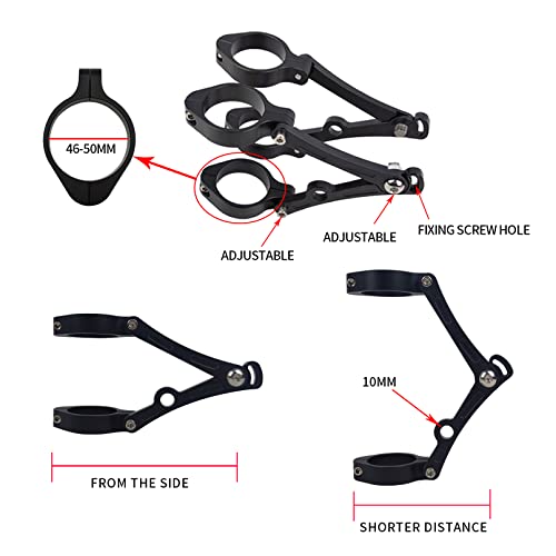 HARPUOU Motorcycle Headlight Bracket 46-50mm Black Headlamp CNC Fork Tube Side Mount Bracket for Most Motorbikes - Image 2