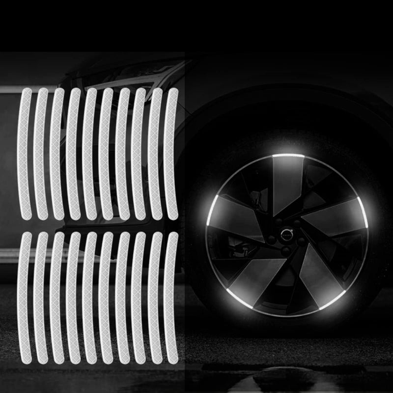 Maicican 20PCS Reflective Car Stickers for Outside of Car Durable Car Decals for Men High Visibility Car Decal Stickers Easy Application Reflective Design White - Image 3