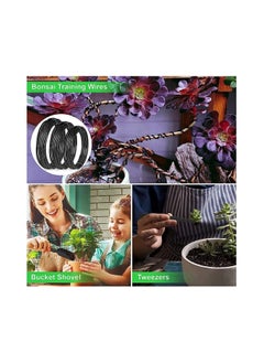 Y&D Garden Tools Set, 24 PCS Bonsai Tree Kit for Beginners, Stainless Steel Gardening Tool with Ergonomic Handle, Include Pruning Shears, Scissors, Gloves,  - Image 4